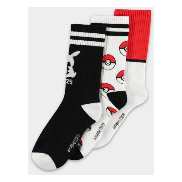 Pokemon Socken 3er-Pack Pikachu Pokeball 39-42