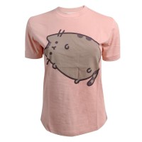 Pusheen - Outline Screen print Fill Colour Flocked Womens...