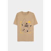 Pokémon - Beige Pikachu Line-art Mens Short...