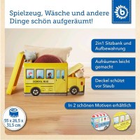 Bieco Staubox & Sitzbank Schulbus Aufbewahrungsbox mit Deckel 2in1 04000506