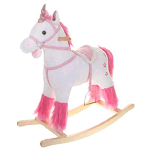 ToyToyToy Schaukelpferd Einhorn mit Sattel und Sound TM115