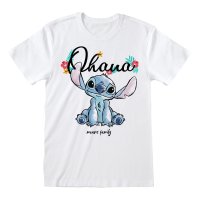 Disney Stitch - Ohana Means Family ( Unisex White T-Shirt)