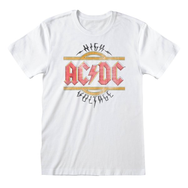 AC/DC - Vintage High Voltage (Unisex White T-Shirt)