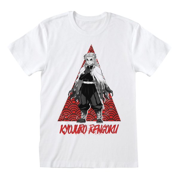 Demon Slayer - Rengoku Tri ( Unisex White T-Shirt)