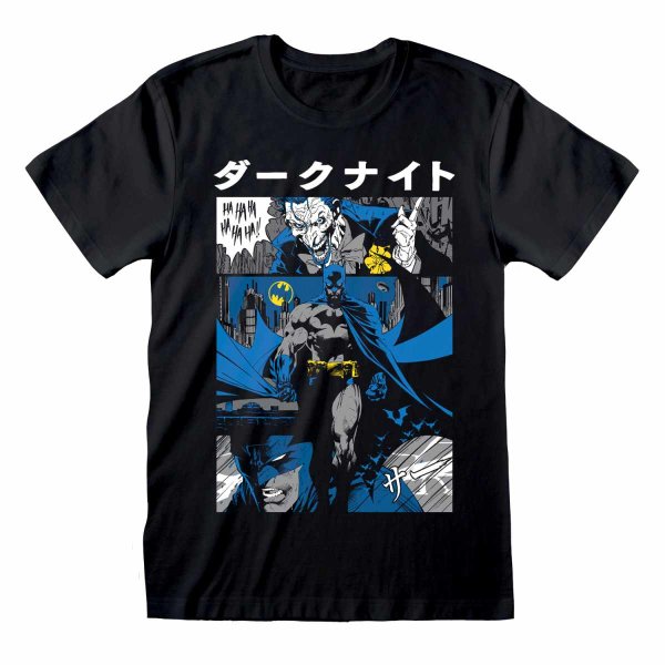 DC Comics Batman - Manga Cover (Unisex Black T-Shirt)