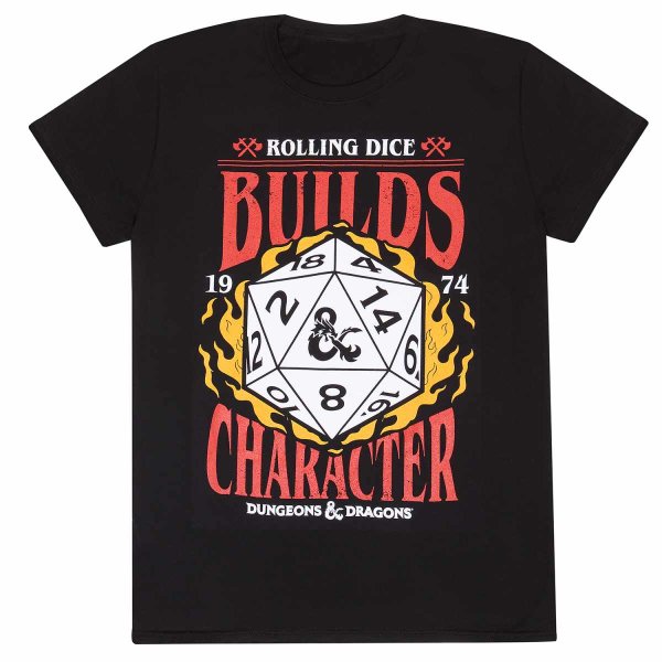 Dungeons And Dragons - Builds Character (Unisex Black T-Shirt)