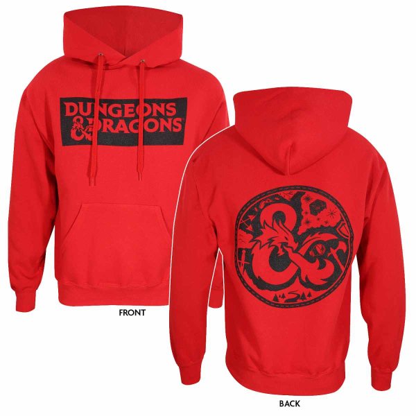 Dungeons And Dragons - Logo (Unisex Red Pullover Hoodie)