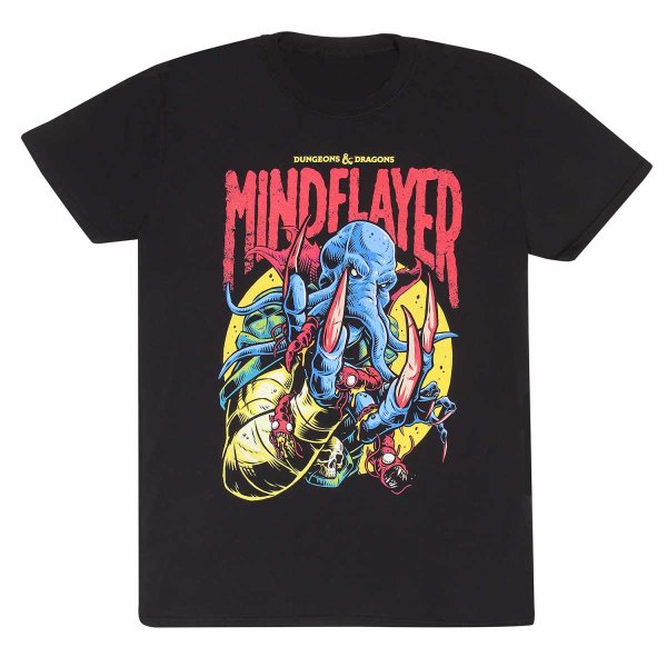 Dungeons And Dragons - Mindflayer Colour Pop (Unisex Black T-Shirt)