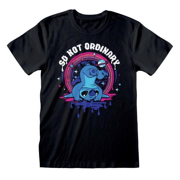 Disney Lilo And Stitch - Not Ordinary (Unisex Black T-Shirt)