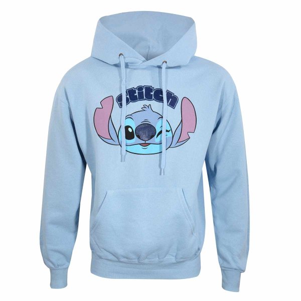 Disney Lilo And Stitch - Stitch Cute Face (Unisex Blue Pullover Hoodie)