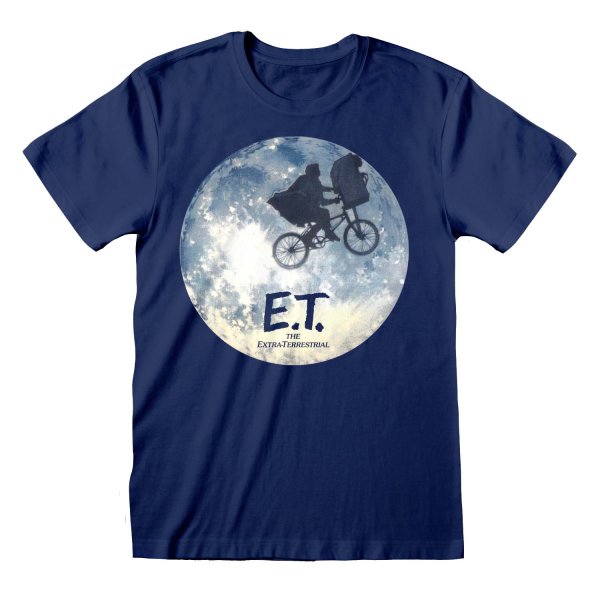 E.T - Moon Silhouette (Unisex Blue T-Shirt)