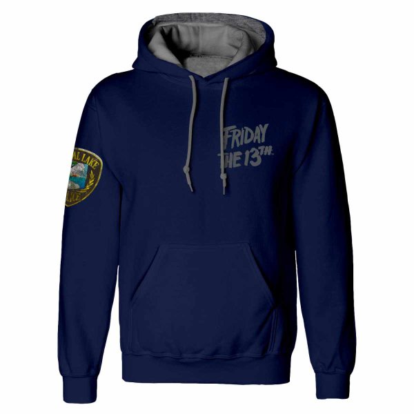 Superheroe Inc. Friday The 13th - Crystal Lake Police (Unisex Navy Pullover Hoodie)