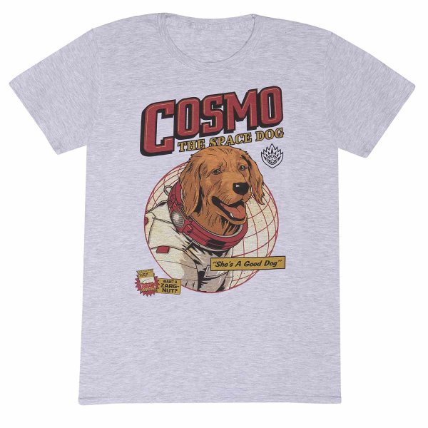 Marvel Guardians Of The Galaxy Vol 3 - Cosmo The Space Dog (Unisex Heather Grey T-Shirt)