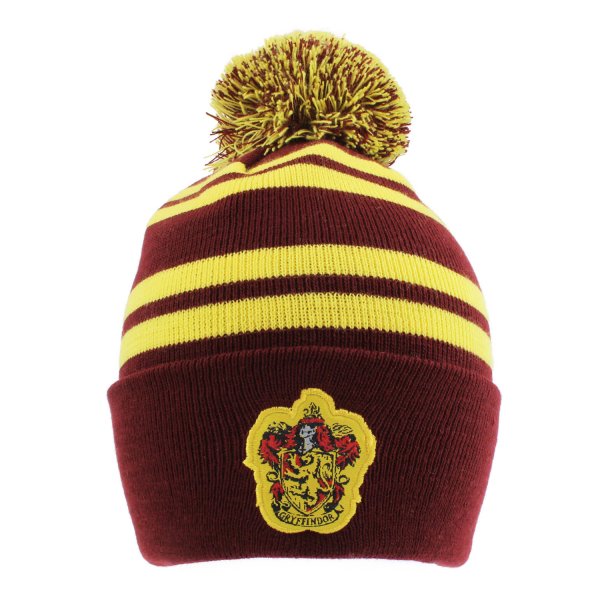 Harry Potter - House Gryffindor (Unisex Maroon / Gold Beanie Pom) One Size