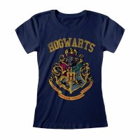 Harry Potter - Hogwarts Faded Crest (Womens Navy Fitted...