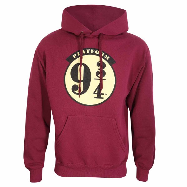 Harry Potter - Platform 9 And 3 Quarters (Unisex Burgundy Pullover Hoodie)