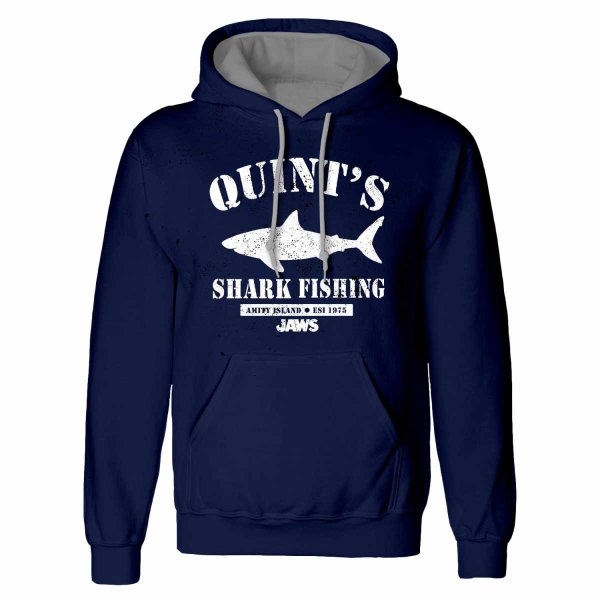 Jaws - Quints Shark Fishing (Unisex Navy Pullover Hoodie)