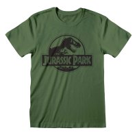 Jurassic Park - Mono Logo (Unisex Green T-Shirt)