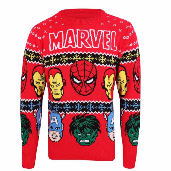 Marvel Comics Avengers - Faces (Unisex Knitted Jumper)