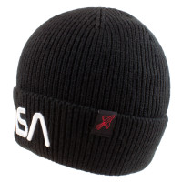 NASA - Worm Logo (Unisex Black Beanie) One Size