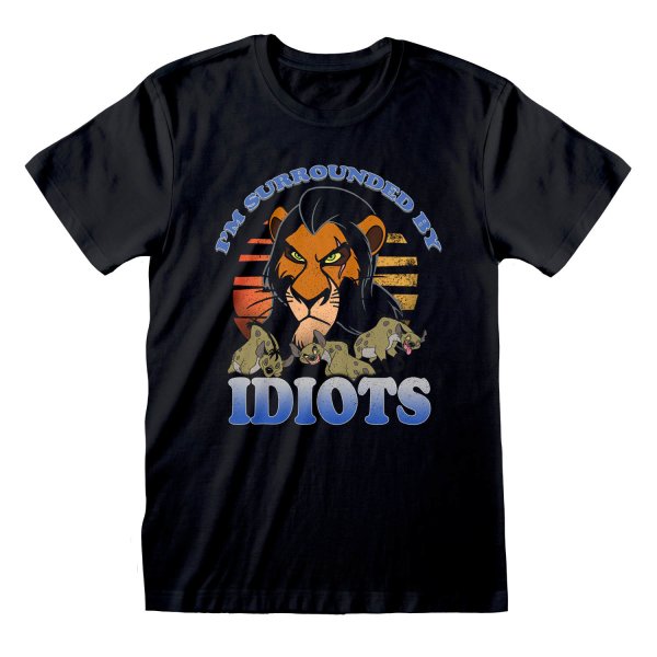 ** Disney Lion King Classic - Surrounded By Idiots (Unisex Black T-Shirt) **