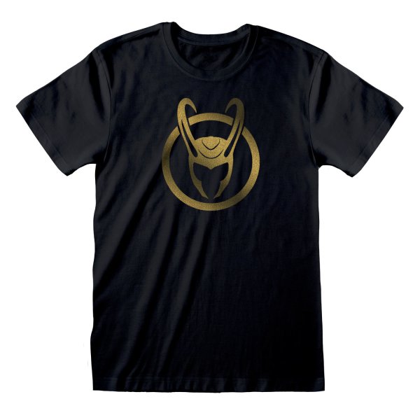 Marvel Loki - Icon Gold Ink (Unisex Black T-Shirt)