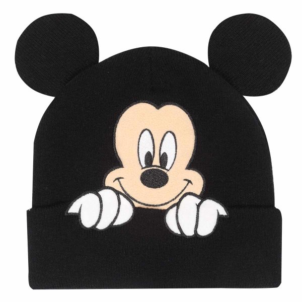 Disney Mickey And Friends - Peeping Disney Mickey (Unisex Black Beanie) One Size