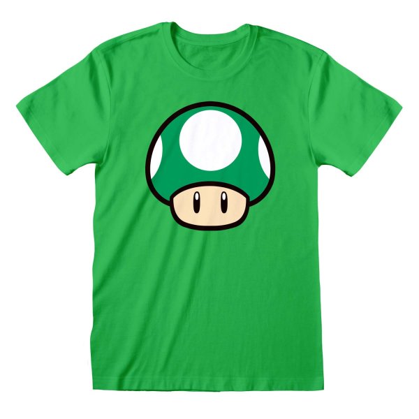 Nintendo Super Mario - 1-UP Mushroom (Unisex Green T-Shirt)