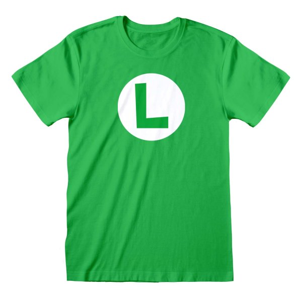 Nintendo Super Mario - Luigi Badge (Unisex Green T-Shirt)