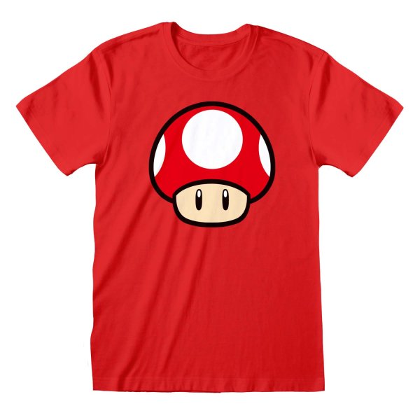 Nintendo Super Mario - Power Up Mushroom (Unisex Red T-Shirt)