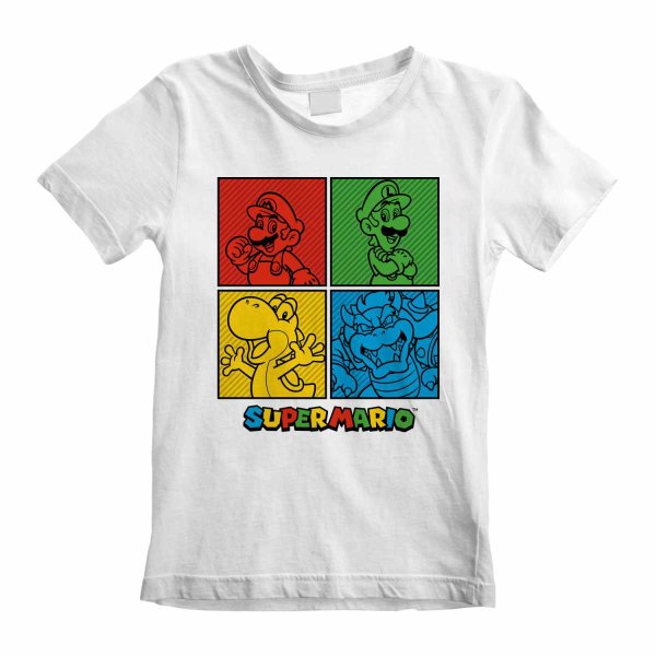 Nintendo Super Mario - Squares (Unisex White T-Shirt)