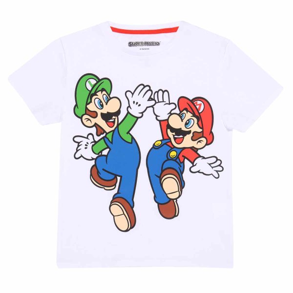 Nintendo Super Mario - Mario And Luigi Overprint (Unisex White T-Shirt)