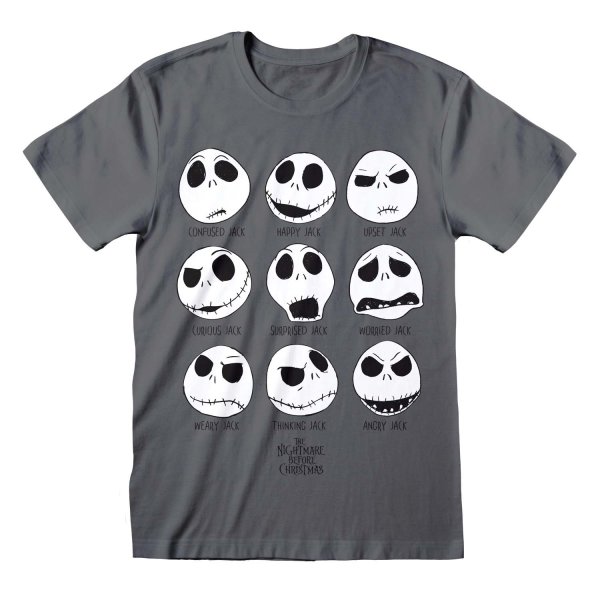 Nightmare Before Christmas - Many Faces (Unisex Charcoal T-Shirt)