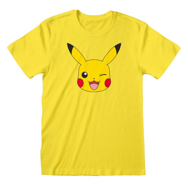 ** Pokemon - Pikachu Face (Unisex Yellow T-Shirt) **