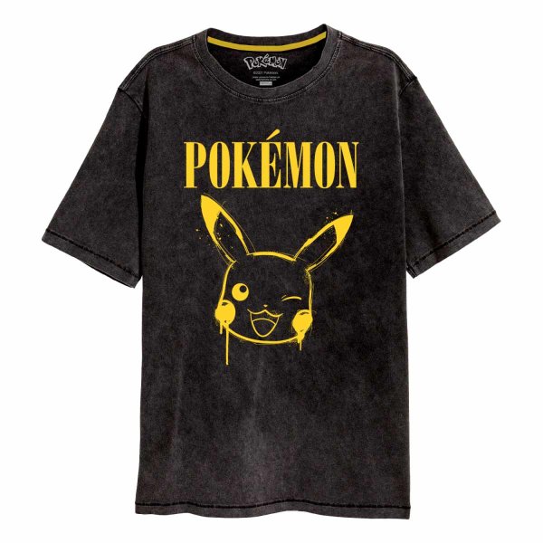 Pokemon - Graffiti Pikachu Acid Wash (Unisex Black Premium T-Shirt)