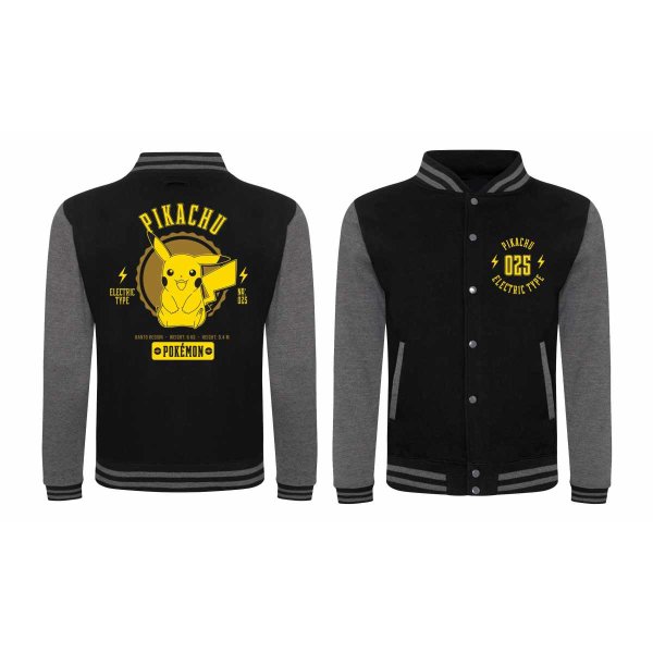 Pokemon - Collegiate Pikachu (Unisex Black Varsity Jacket)