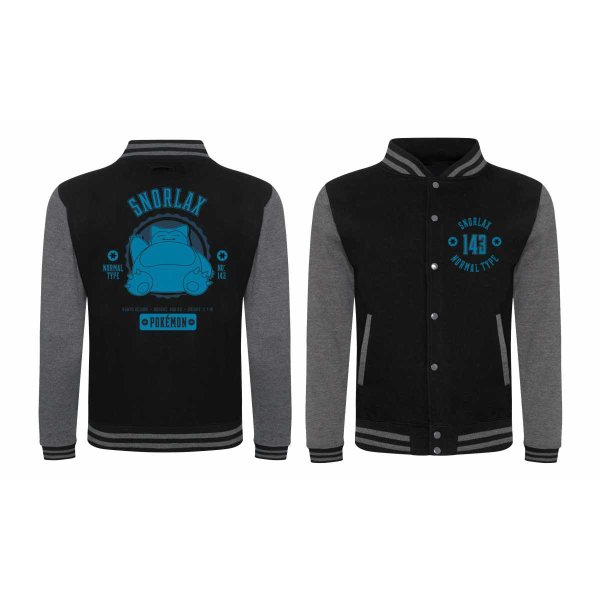 Pokemon - Collegiate Snorlax (Unisex Black Varsity Jacket)