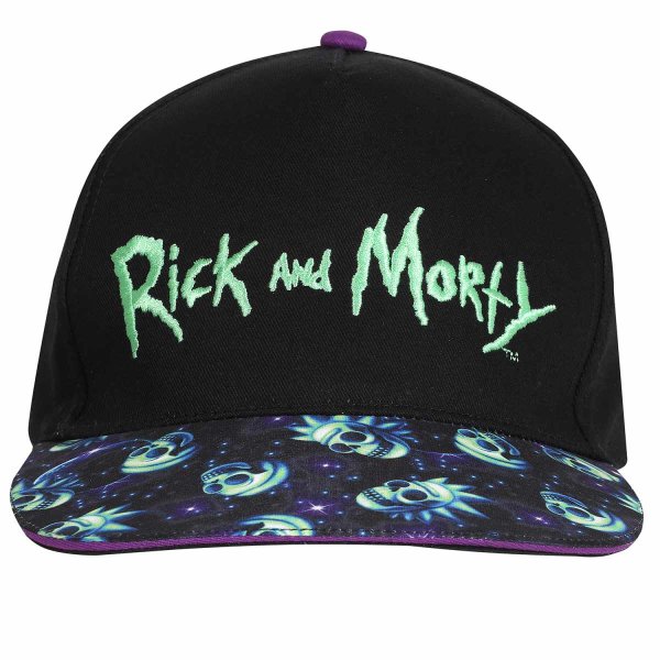 Rick And Morty - Neon Logo ( Unisex Black Baseball Cap) One Size