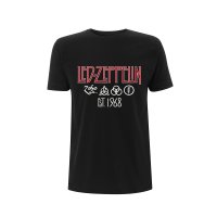 Led Zeppelin - Symbols Est 68 (Unisex Black T-Shirt)