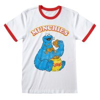 Sesame Street - Munchies (Unisex White Raglan T-Shirt)