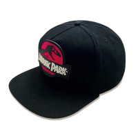 Jurassic Park - Red Logo (Unisex Black Snapback Cap) One Size