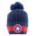 Marvel Comics Captain America - Shield (Unisex Blue Beanie Pom) One Size