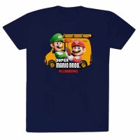 Nintendo Super Mario Bros - Plumbing (Unisex Navy T-Shirt)