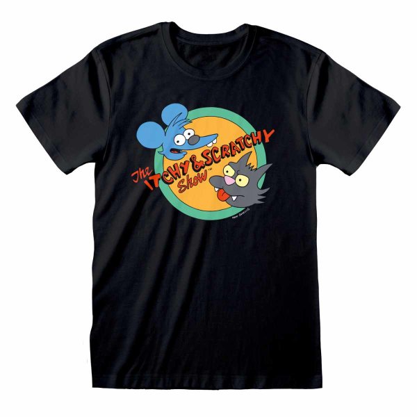 Simpsons - Itchy And Scratchy (Unisex Black T-Shirt)