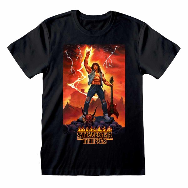 Stranger Things - Eddie Rocks (Unisex Black T-Shirt)