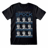 Star Trek - Many Moods Of Spock (Unisex Black T-Shirt)