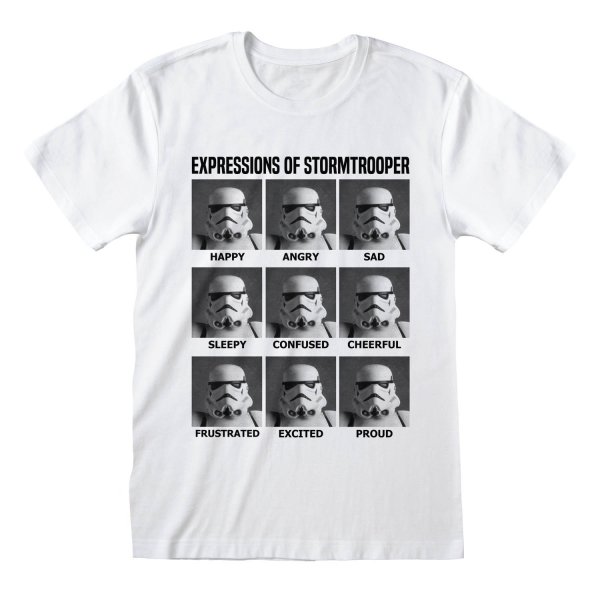 Star Wars - Expressions Of Stormtrooper (Unisex White T-Shirt)