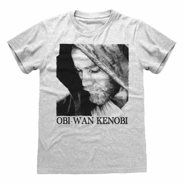 Star Wars - Kenobi Profile (Unisex Heather Grey T-Shirt)