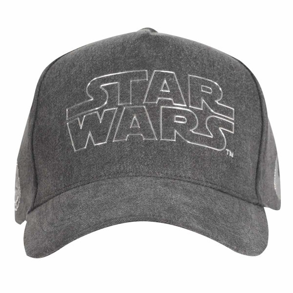 Star Wars - Silver Logo ( Unisex Black Baseball Cap) One Size