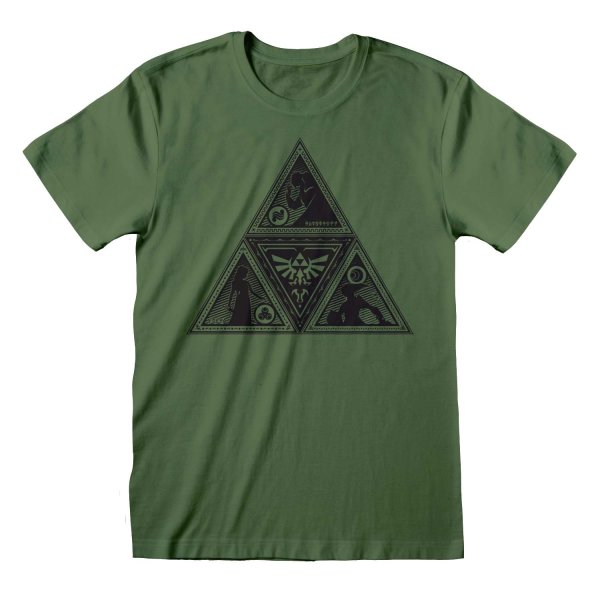 Nintendo Legend Of Zelda - Triforce Deco (Unisex Green T-Shirt)